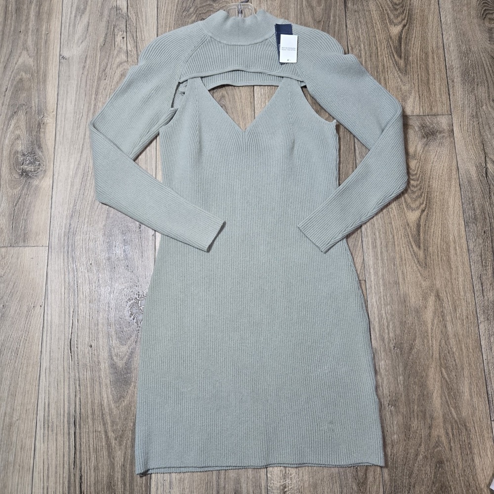 New Abercrombie‎ and Fitch Green Ribbed 2 Peice Sweater Dress Small